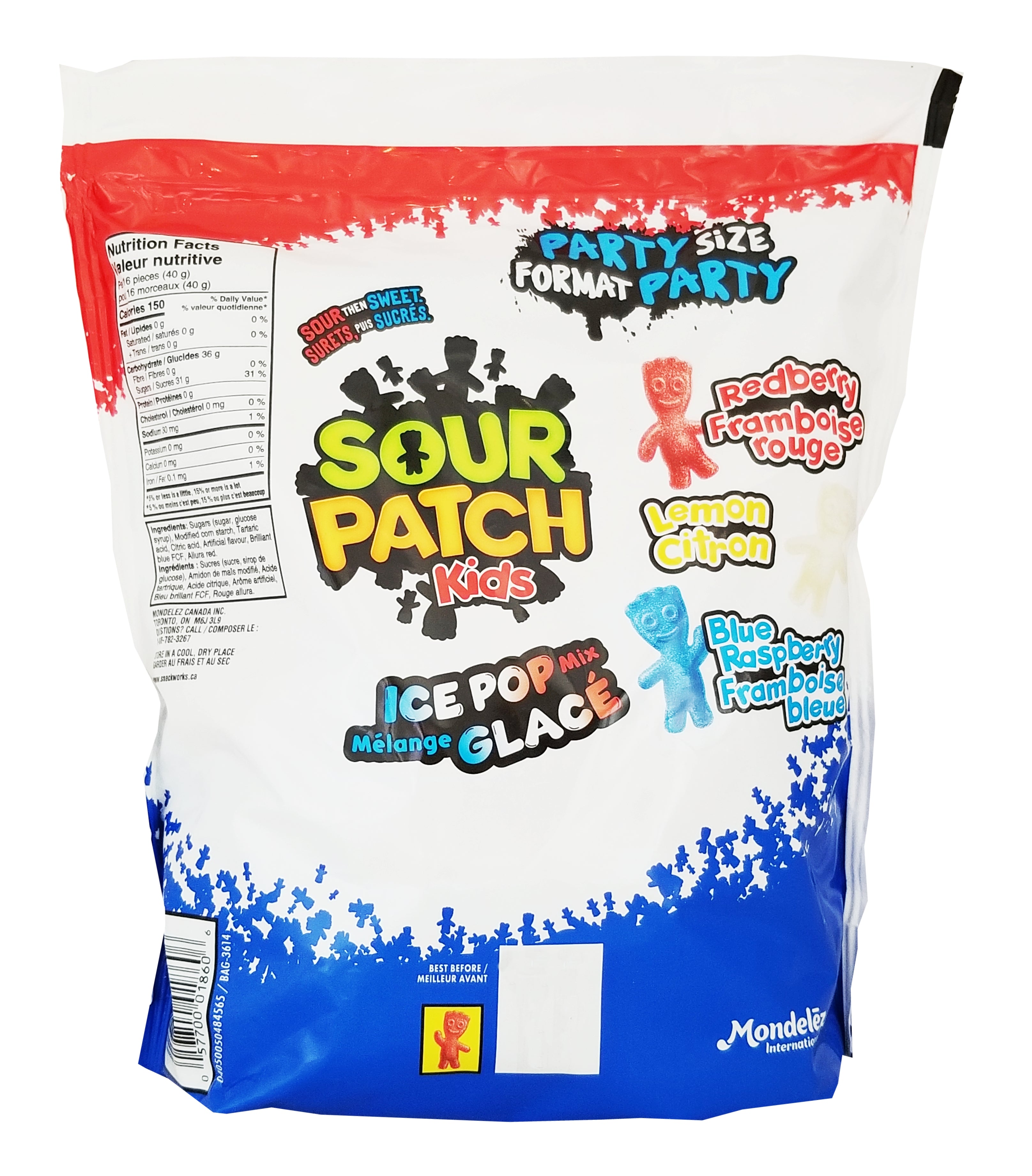 Sour Patch Kids ICE POP MIX Gummy Candy, 1.27kg/44.8 oz